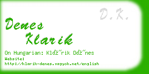 denes klarik business card